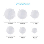 6 Pcs Silicone Cover Stretch Lids for Kitchen Microwave Food Covers Bowl Caps
