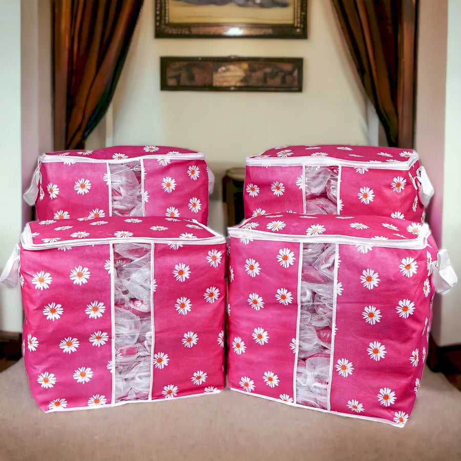 110GSM Cloth Storage Bag Pink (Pack of 4)