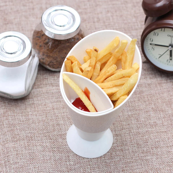 French fries and vegetable salad cup