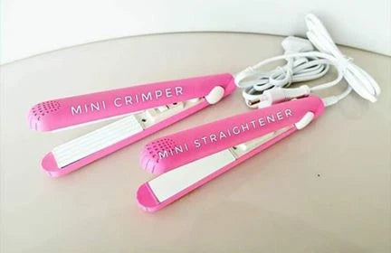 Mini Crimper & Straightener Weight: About 120g n nSize: Straighteners Dimensions: app 170X17X22mm n nPlate Diamensions:70X11mm n nVoltage: 220V 50-60Hz n nPower: 18W